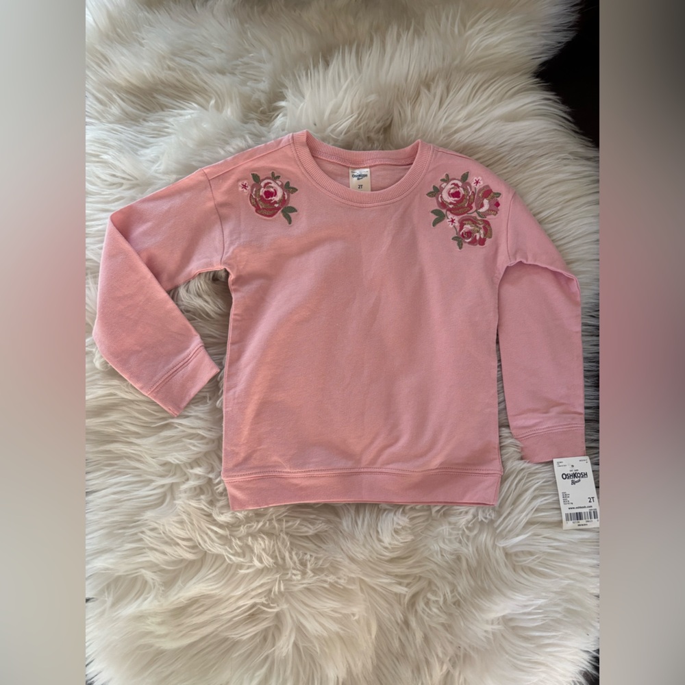 OshKosh B'gosh Pink Floral Sweatshirt - Picture 2 of 6